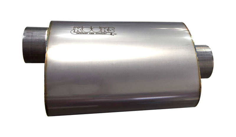 Kooks MUF-018 3 inch oval center inlet offset outlet stainless steel muffler 12 inch body universal