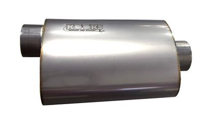 Kooks MUF-018 3 inch oval center inlet offset outlet stainless steel muffler 12 inch body universal