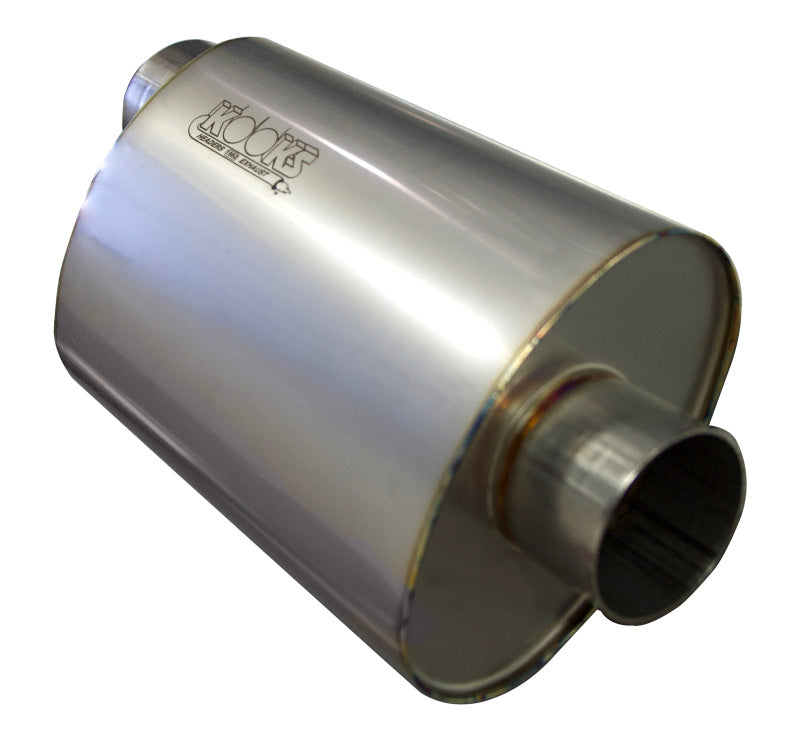 Kooks MUF-018 3 inch oval center inlet offset outlet stainless steel muffler 12 inch body universal