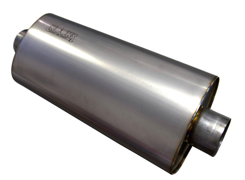 Kooks MUF-019 3 inch oval center center polished stainless steel muffler 18 inch body universal