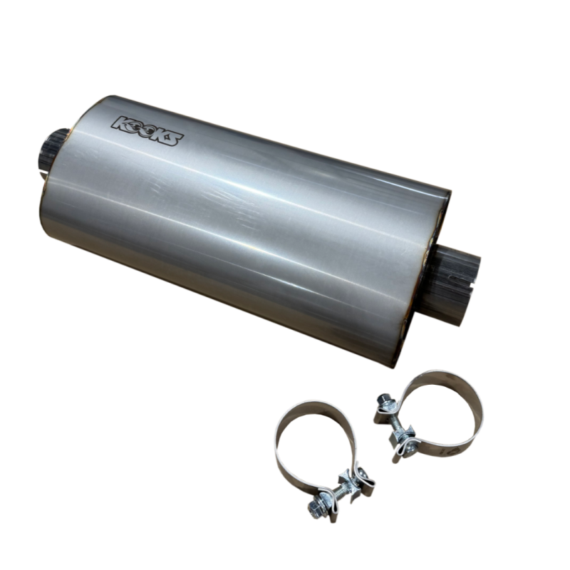 Kooks MUF-019-CI 3 inch oval clamp-in center center stainless steel muffler 18 inch body universal