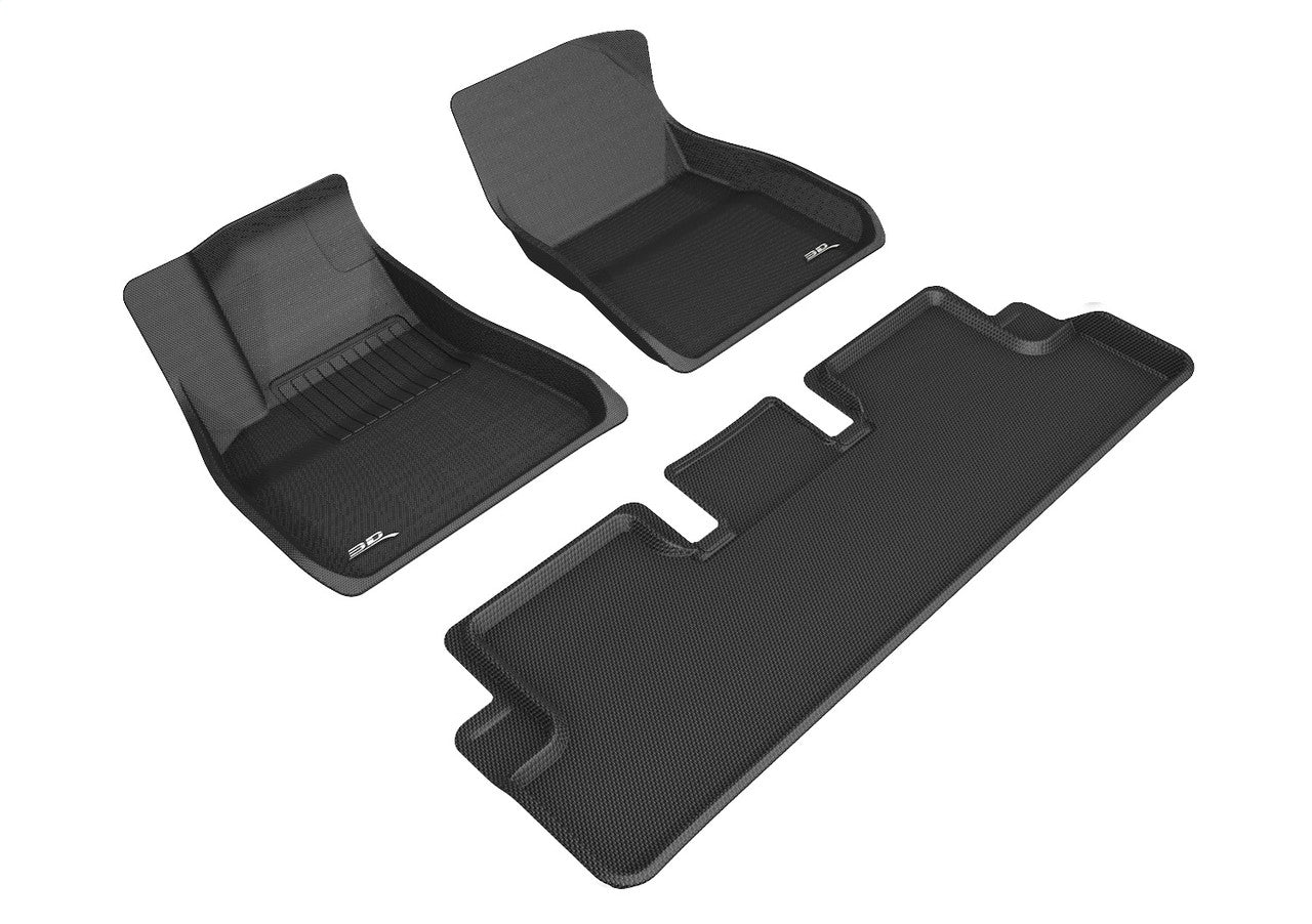 3D MAXpider L1TL01601509 2018-2019 Tesla Model 3 Kagu 1st&2nd Row Floormats - Black 3D MAXpider