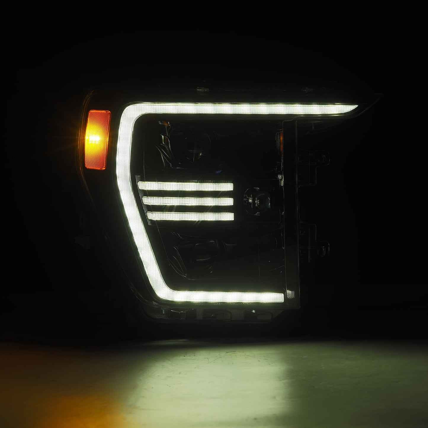 AlphaRex 21-23 Ford F150 PRO-Series Halogen Projector Headlights Alpha-Black - 880294 AlphaRex