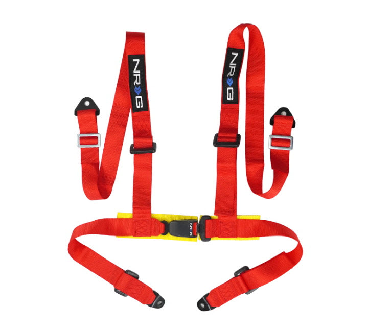 NRG 4 Point Seat Belt Harness / Buckle Lock - Silver - SBH-4PC-SSL