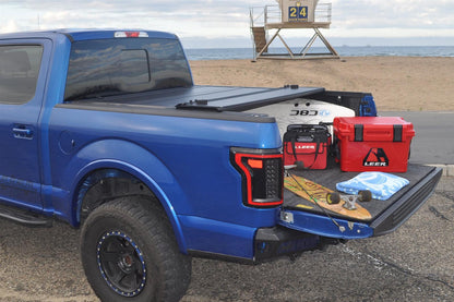 LEER HF650M hard quad-fold / 4-panel folding tonneau cover for 2015-2026 Ford F-150 5.5-ft Short Bed, part 650112