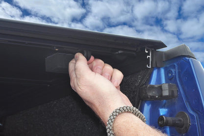 LEER HF650M hard quad-fold / 4-panel folding tonneau cover for 2015-2026 Ford F-150 5.5-ft Short Bed, part 650112