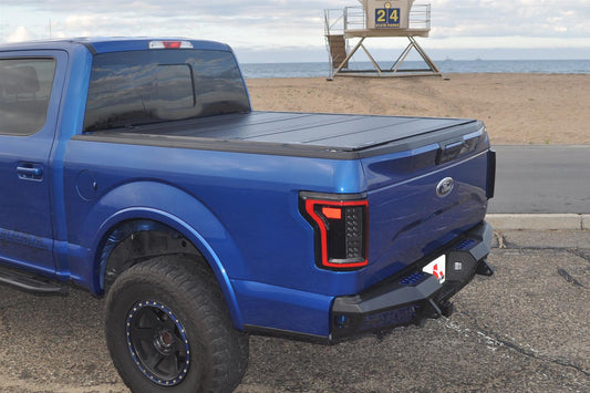 LEER HF650M hard quad-fold / 4-panel folding tonneau cover for 2017-2026 Ford F-250 / F-350 Super Duty 6.75-ft Standard Bed, part 650400