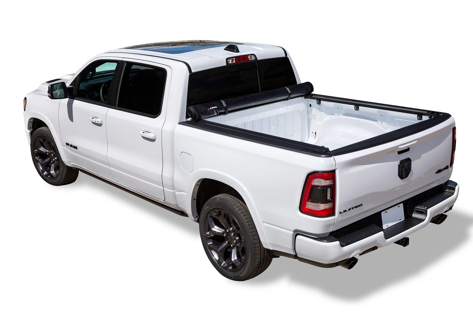 LEER SR250 soft roll-up / rolling tonneau cover for 2020-2026 Chevrolet Silverado 2500 HD / 3500 HD and GMC Sierra 2500 HD / 3500 HD 6'9" Standard Bed, part 610320