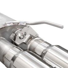 Load image into Gallery viewer, Detailed image of the Stainless Works Legend Cat-Back Exhaust system&#39;s mandrel-bent tubing and welded construction for the 2024 Mustang GT.