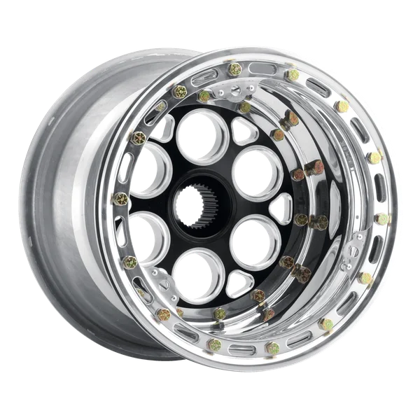Weld Racing Magnum Sprint - 15x13 / 42-Spline / 3in Offset - Gold Center/Polished Shell -Non Beadloc