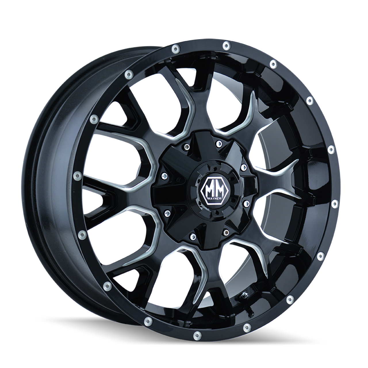 Mayhem 8015 Warrior 20X9 8-165.1 0MM 130.8MM Black/Machined Face Wheel