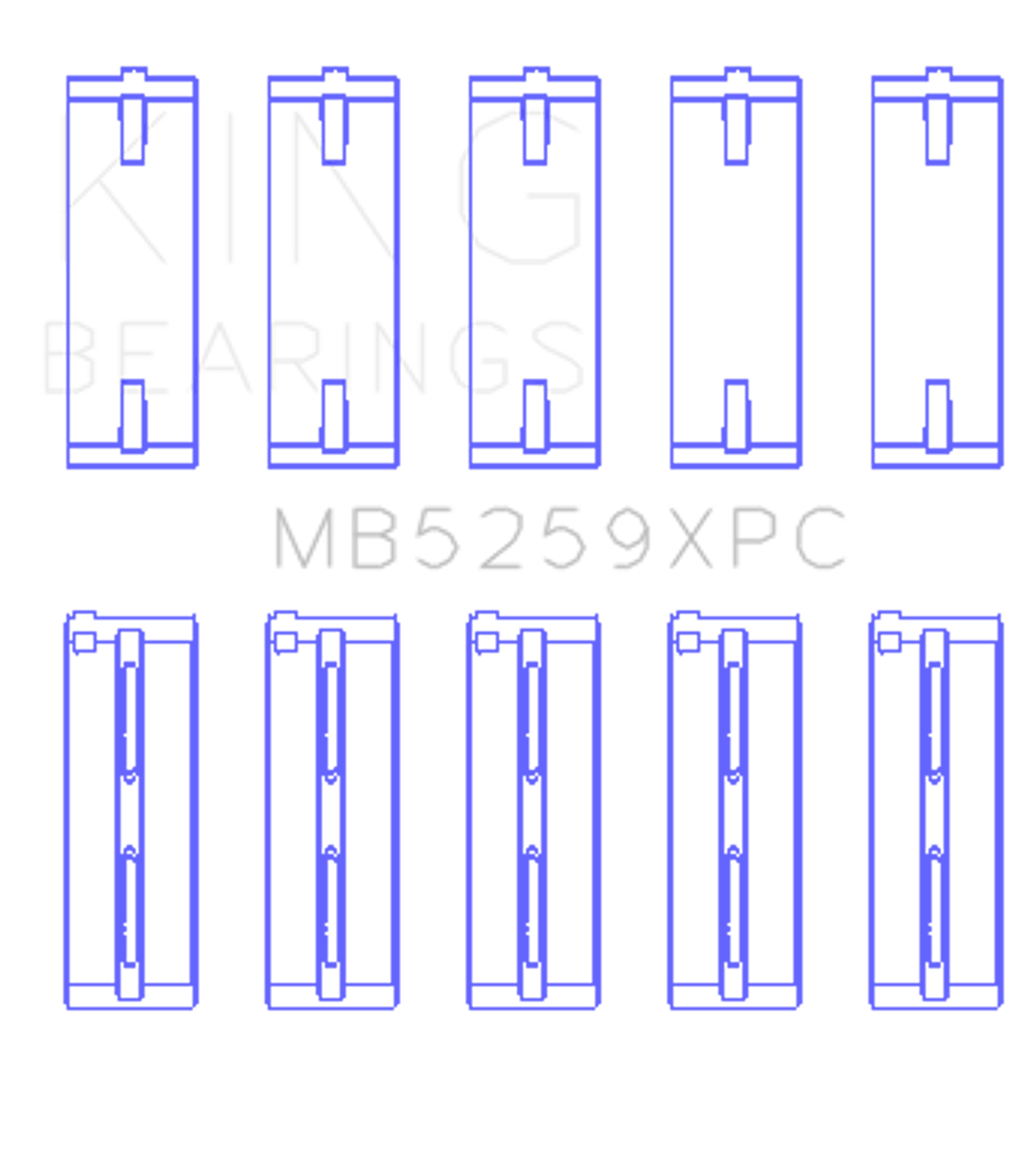 King Engine Bearings Honda A-Series/B-Series/K-Series (Size +0.50mm) Main Bearing Set