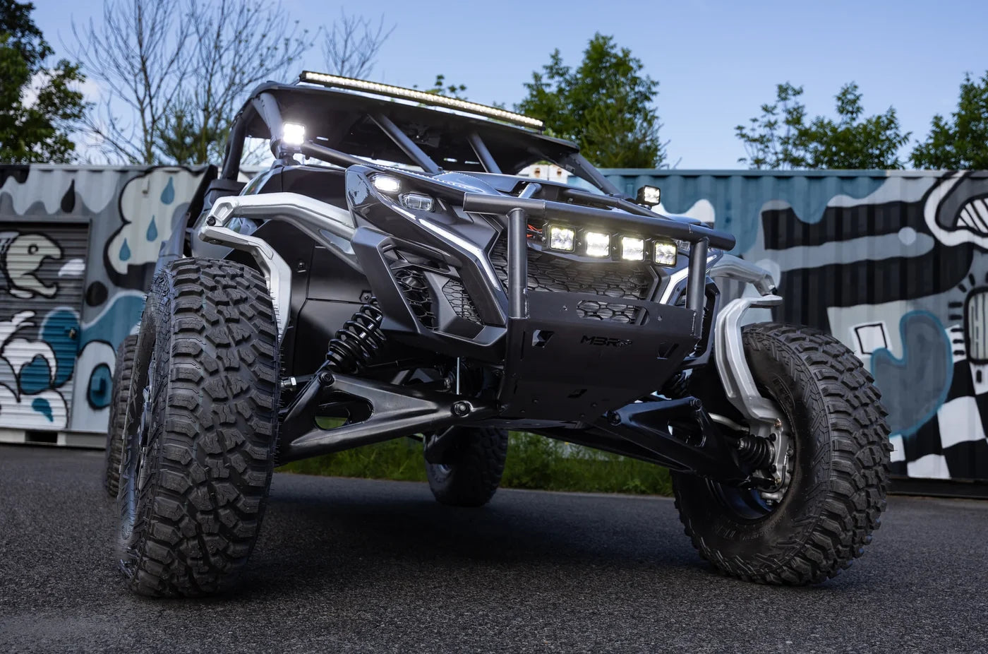 MBRP AC-9219-12 black-coated steel front race bumper for 2024-2026 Can-Am Maverick R