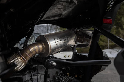 MBRP AT-9223PT Performance Series T304 stainless steel slip-on exhaust with catalytic converter for 2024-2026 Can-Am Maverick R