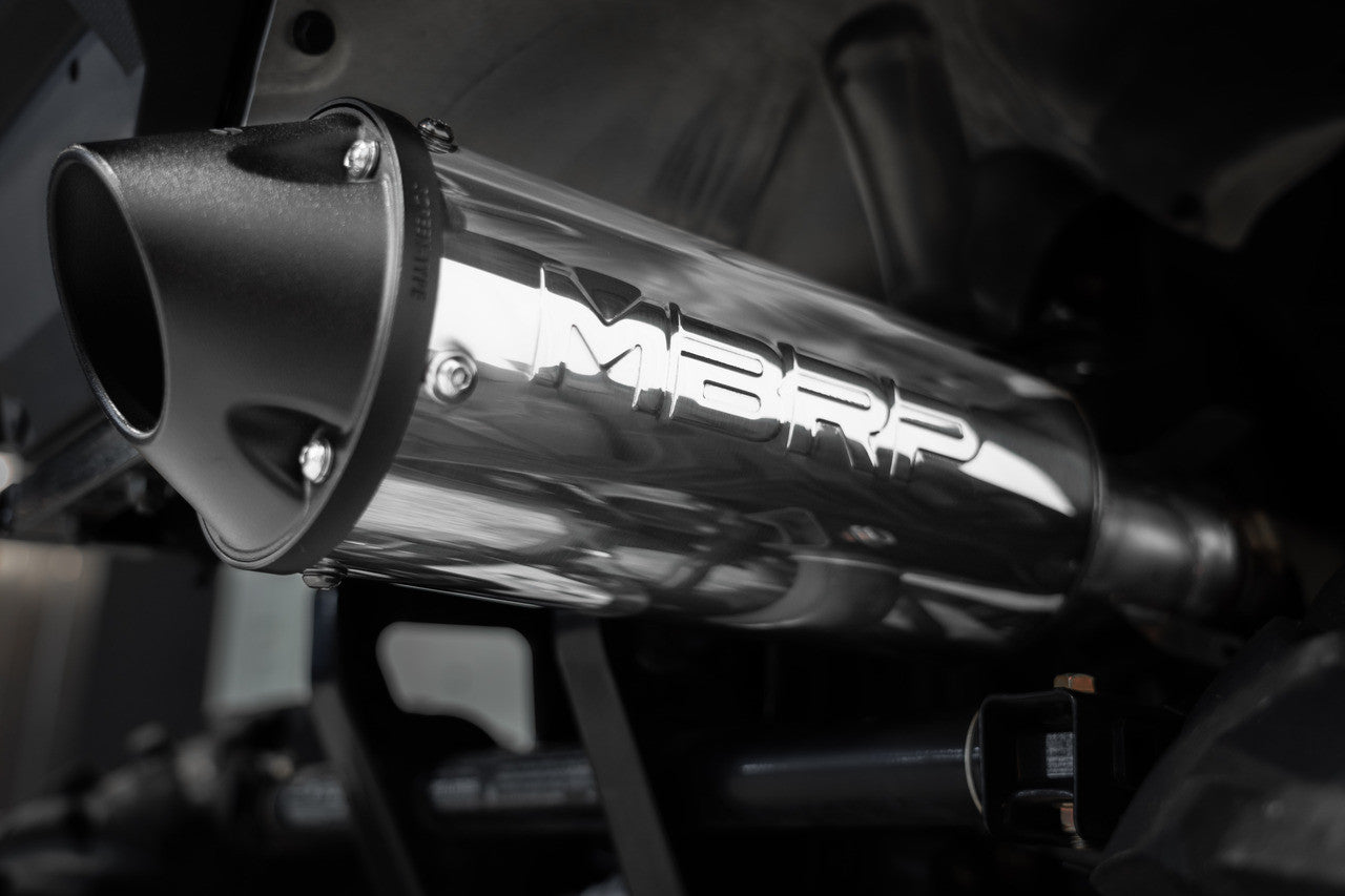 MBRP AT-9502PT Slip-On Performance Exhaust for 2001-2024 Polaris Sportsman, Durable and High-Performance Design