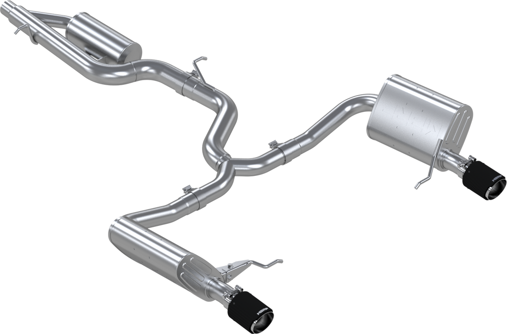 MBRP S46183CF Cat-Back Exhaust for 2017-2019 Volkswagen Golf Sportwagen 1.8T, Tour Profile with T304 Stainless Steel and Carbon Fiber Tips