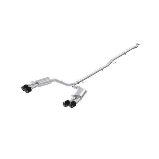MBRP S47153CF ARMOR Pro 2.5-inch T304 stainless steel cat-back exhaust for 2021-2023 Hyundai Sonata N Line with quad carbon fiber tips