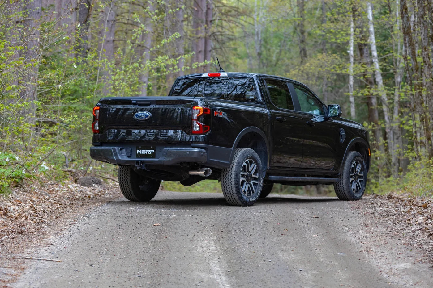MBRP S5269BLK ARMOR BLK 3-inch cat-back exhaust for 2024-2026 Ford Ranger 2.3L EcoBoost with black 4-inch tip