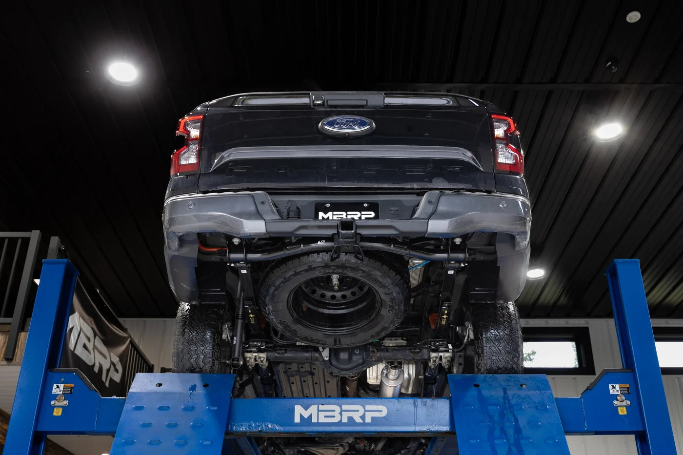 MBRP S5273304 ARMOR Pro 3-inch cat-back exhaust shown installed on 2024-2026 Ford Ranger. Badass exhaust get it here at Elite!