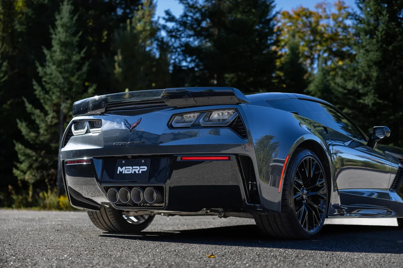 MBRP S70073CF ARMOR Pro 3-inch axle-back exhaust for 2014-2019 Chevrolet Corvette C7 with quad carbon fiber tips