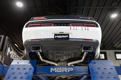 MBRP S7103AL 3-inch cat-back exhaust installed on Dodge Challenger with a HEMI