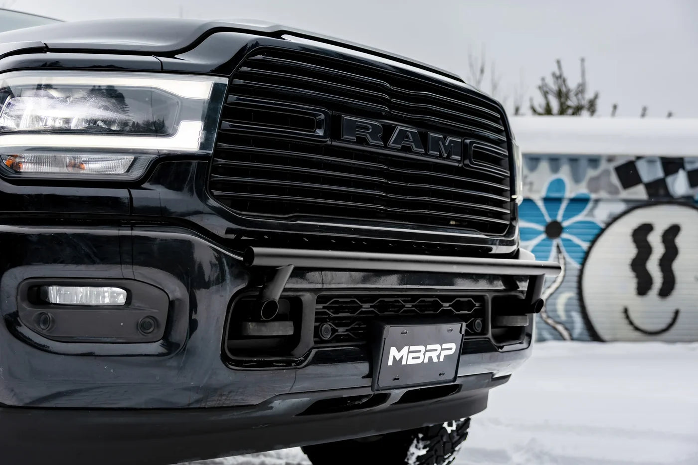 MBRP SL5149-02 black-coated steel bumper light mount for 2019-2026 Ram 2500