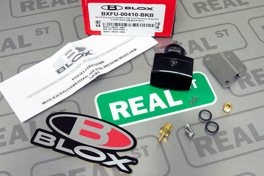 BLOX Racing 2-Port Design Black/Black Adjustable Fuel Pressure Regulator BXFU-00410-BKB BXFU-00410-BKB