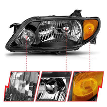 Load image into Gallery viewer, ANZO MAZDA PROTEGE 01-03 CRYSTAL HEADLIGHTS BLACK - 121107