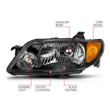 Load image into Gallery viewer, ANZO MAZDA PROTEGE 01-03 CRYSTAL HEADLIGHTS BLACK - 121107