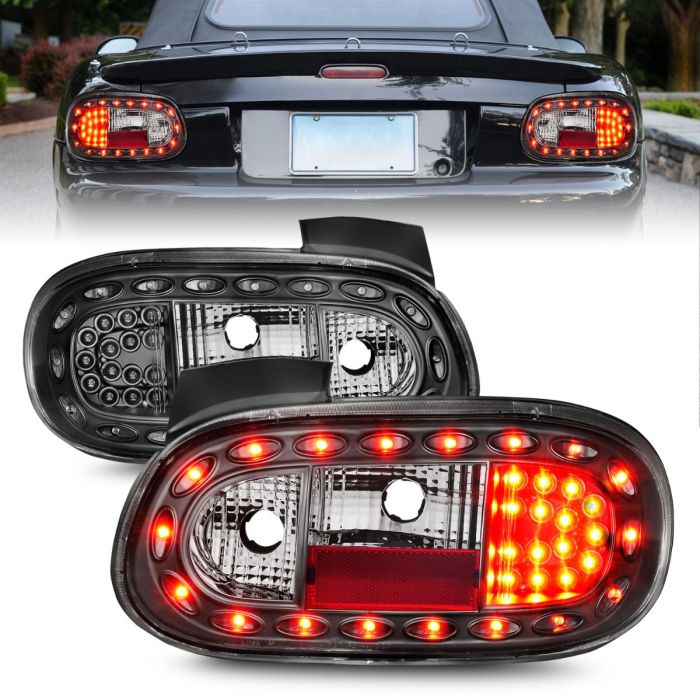 ANZO MAZDA MIATA 99-05 LED TAIL LIGHTS BLACK -321212