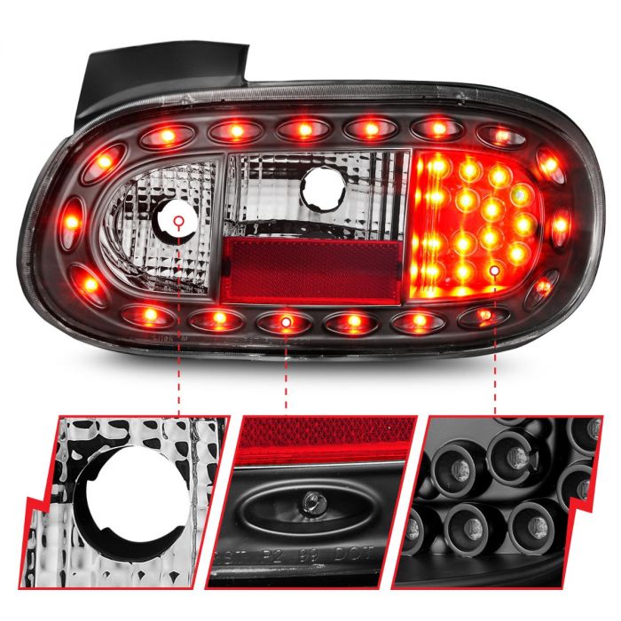 ANZO MAZDA MIATA 99-05 LED TAIL LIGHTS BLACK -321212