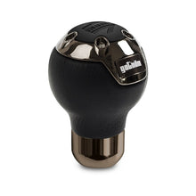 Load image into Gallery viewer, Momo Gotham Shift Knob - Black Leather, Dark Chrome Insert GOTBK1