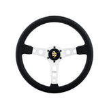 Momo Prototipo Steering Wheel 370 mm - Black Leather/White Stitch/Brushed Black Ano Spokes PRO37BK2B