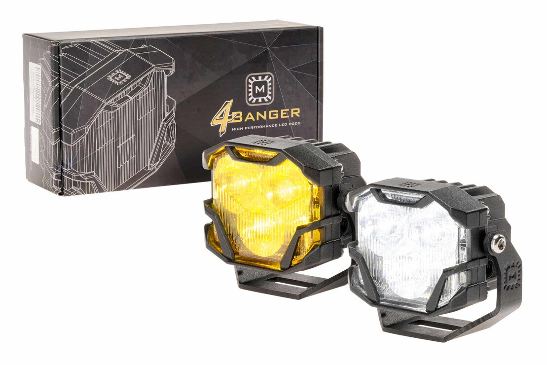 Morimoto 4Banger NCS Combo Beam LED Pods 5700K White Universal Auxiliary Off Road Light Pair - BAF046