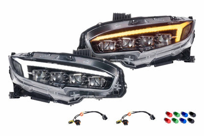 Morimoto XB Gen II LED Headlights 2016-2021 Honda Civic Quad Bi-LED Sequential DRL - LF2-473