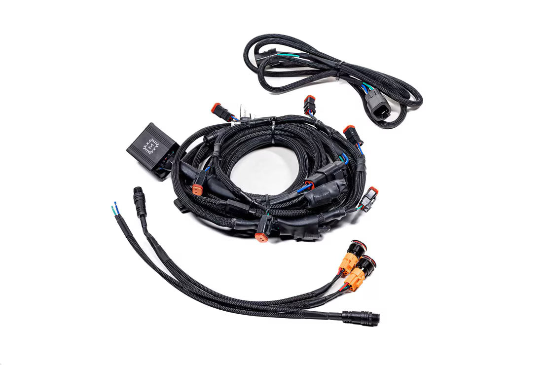 Morimoto BAF131H wiring harness for 10-12 LED pod lights with Deutsch DT connectors what is included full display