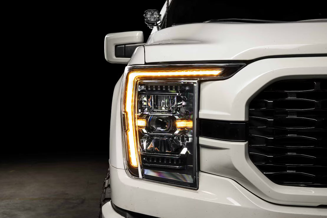 Morimoto XB Evo headlights installed on 2021-2023 Ford F-150 front end