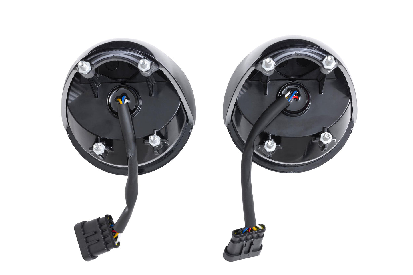 Morimoto LF357 smoked XB LED tail lights for 2005-2010 Ferrari F430 view of back of lights and direct plug connectors