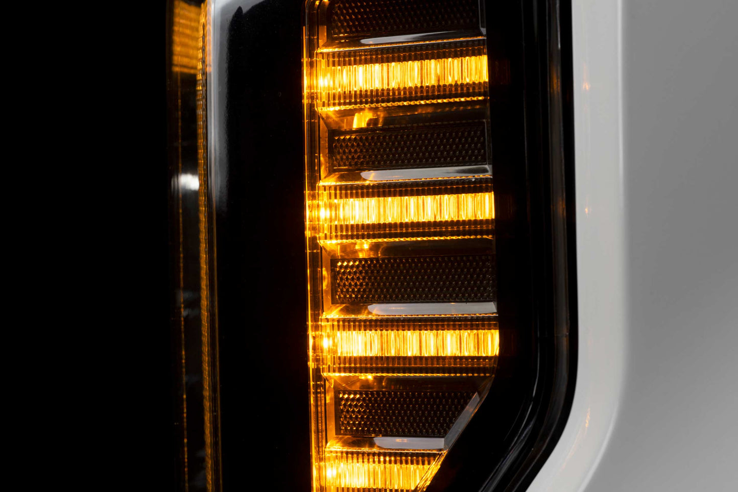 Morimoto LF777 XRGB LED headlights for 2017-2019 Ford Super Duty F250 F350 F450 with RGB DRL close up