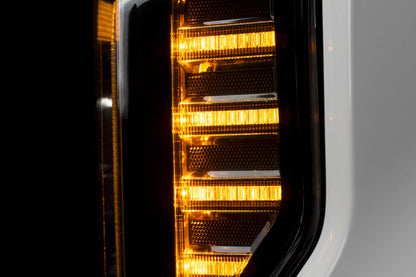 Morimoto LF777 XRGB LED headlights for 2017-2019 Ford Super Duty F250 F350 F450 with RGB DRL close up