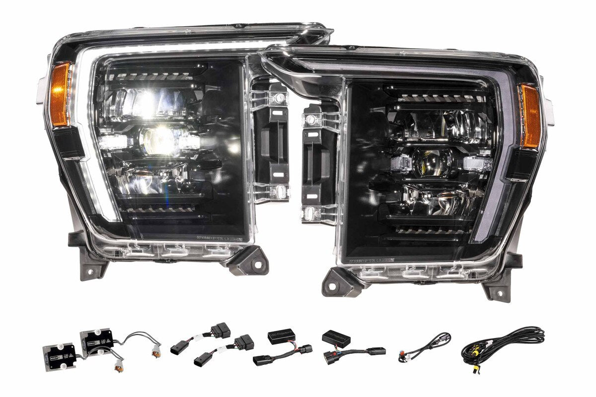 Morimoto XB Evo Hybrid LED headlights LF2-498Y for 2021-2023 Ford F-150 and Raptor with Piano Black finish
