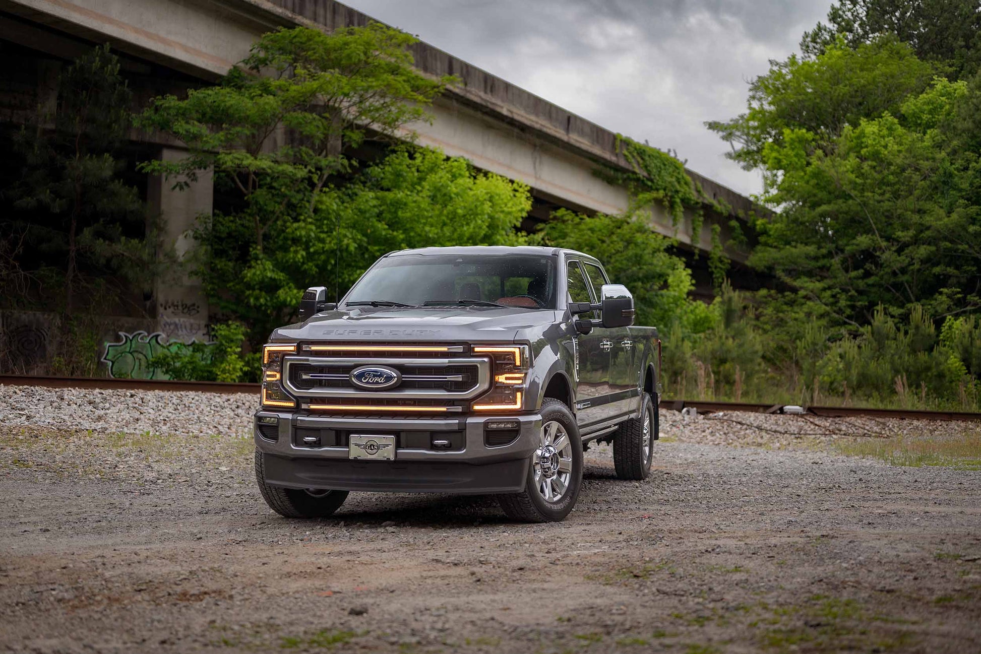 Morimoto XBG13 amber LED grille for 2020-2022 Ford Super Duty F-250 and F-350 installed on truck