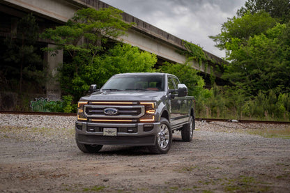 Morimoto XBG13 amber LED grille for 2020-2022 Ford Super Duty F-250 and F-350 installed on truck