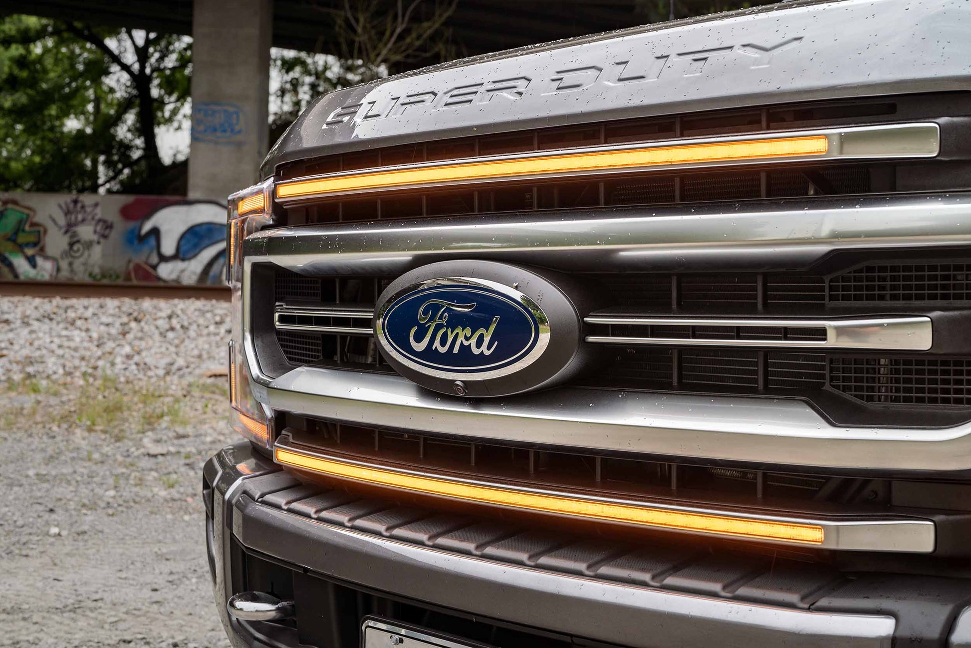 Morimoto XBG13 amber LED grille for 2020-2022 Ford Super Duty F-250 and F-350 installed on truck