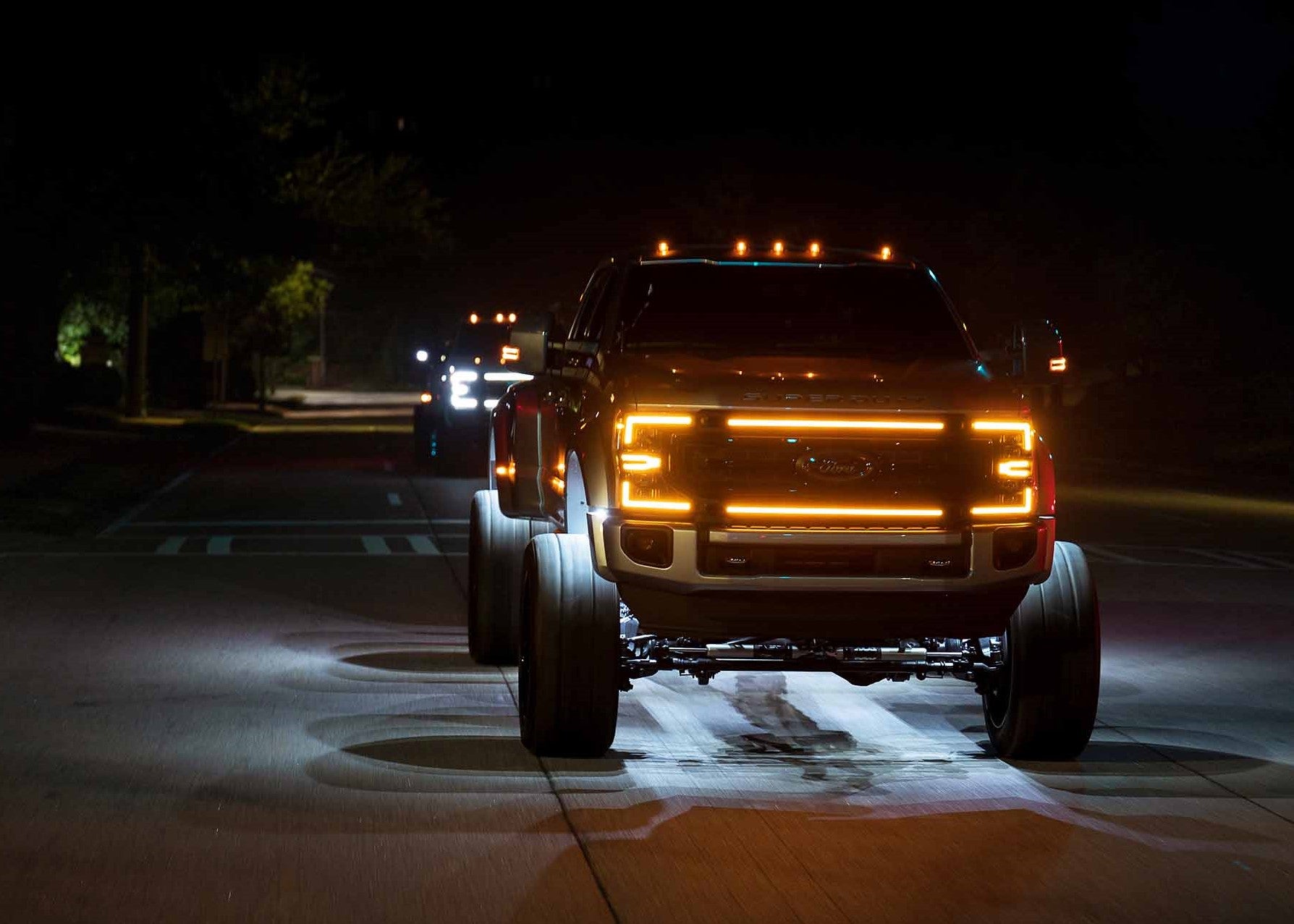 Morimoto XBG13 amber LED grille for 2020-2022 Ford Super Duty F-250 and F-350 installed on truck