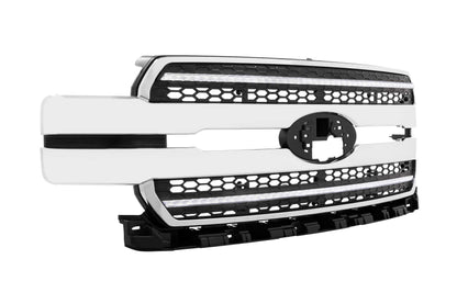 Morimoto XBG17 chrome LED grille with white DRL for 2018-2020 Ford F-150 low beam lights