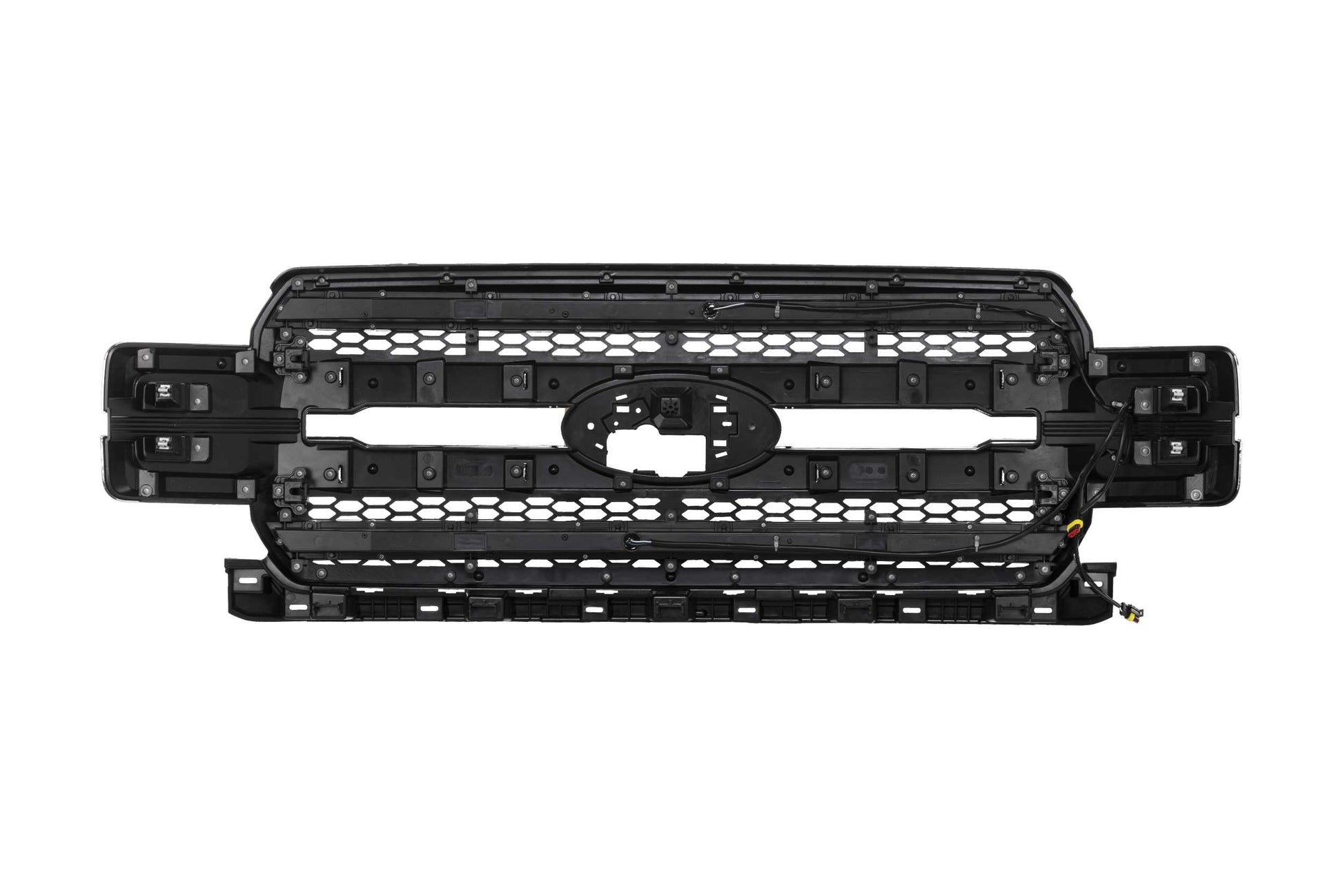 Morimoto XBG17 chrome LED grille with white DRL for 2018-2020 Ford F-150 view of back of the grille