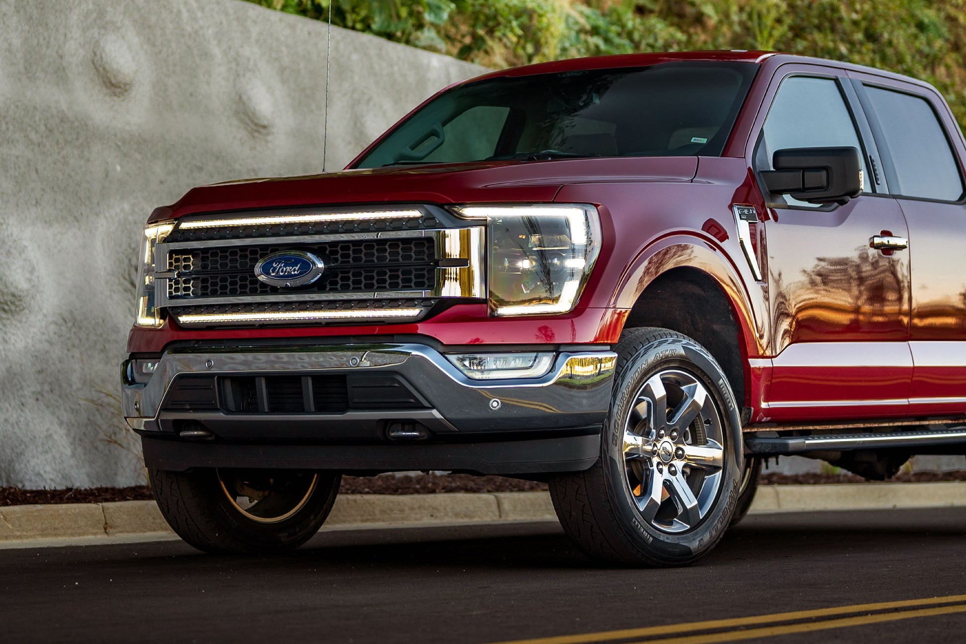 Morimoto XBG23 chrome LED grille with white DRL for 2021-2023 Ford F-150 installed on F150
