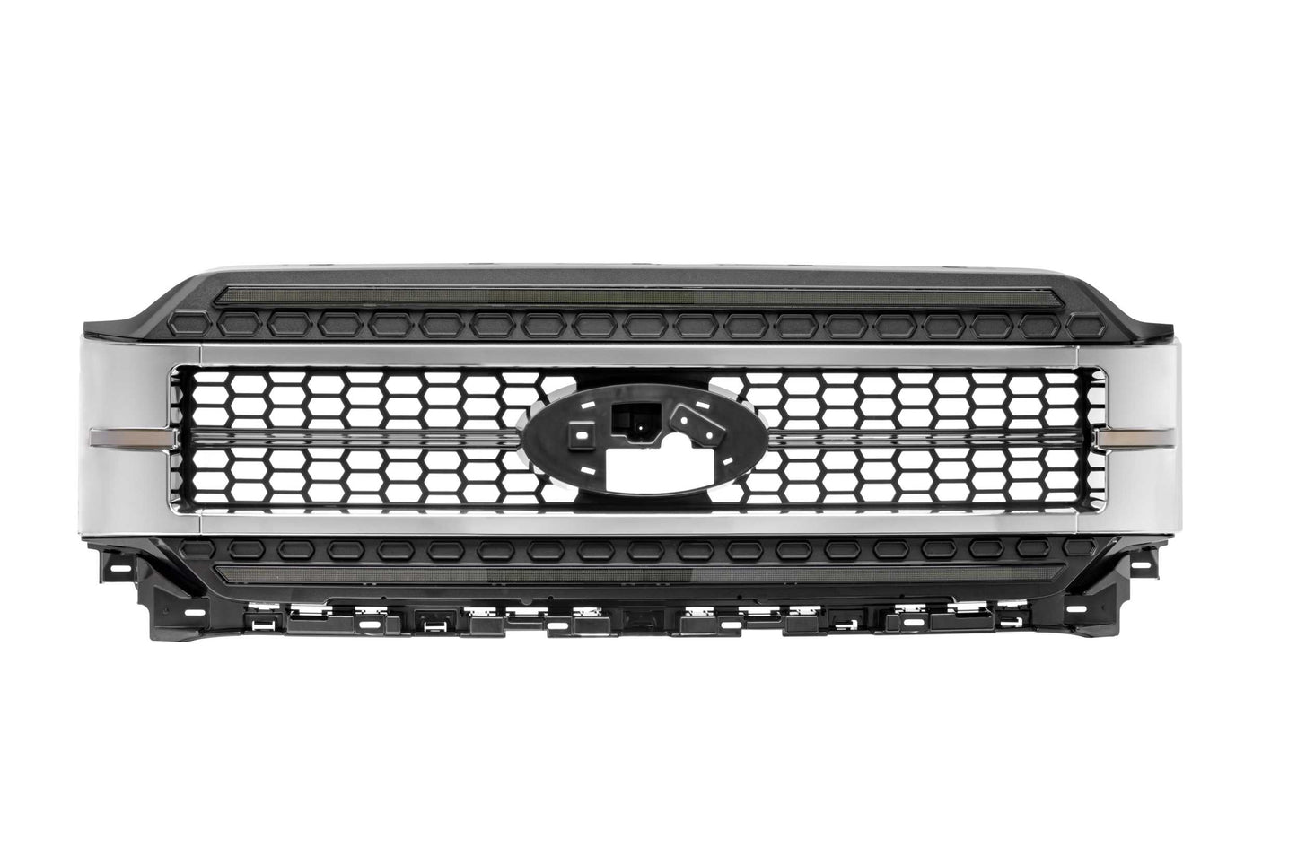 Morimoto XBG23 chrome LED grille with white DRL for 2021-2023 Ford F-150 front view