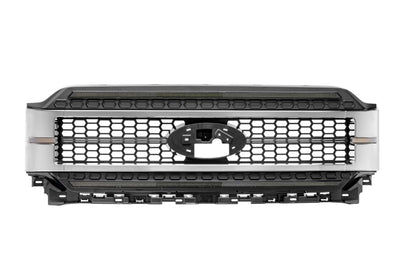 Morimoto XBG23 chrome LED grille with white DRL for 2021-2023 Ford F-150 front view